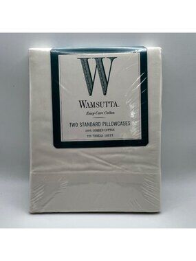 Wamsutta Easy-Care Cotton Standard Pillowcases 220 Thread Count Ivory Set Of 2